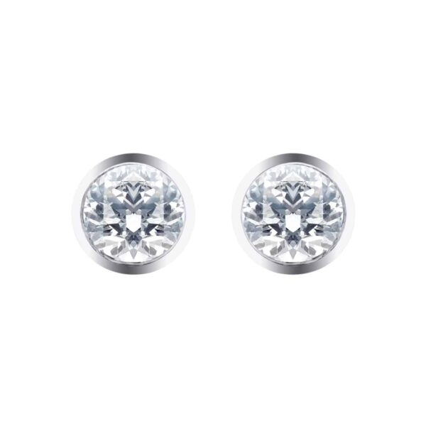 Silver & Diamond 0.10ct Besel Stud Earrings