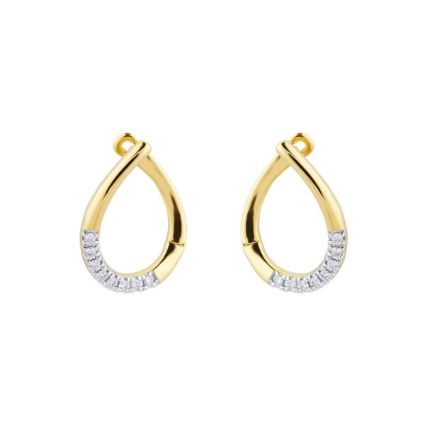 9ct Yellow Gold 0.10ct Diamond Tear Drop Hoop Earrings